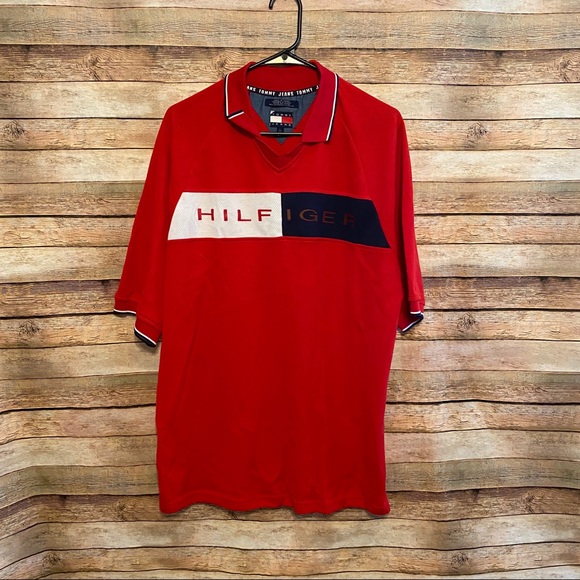 Tommy Hilfiger Other - Tommy Hilfiger Vintage Spellout Polo Jersey Large
